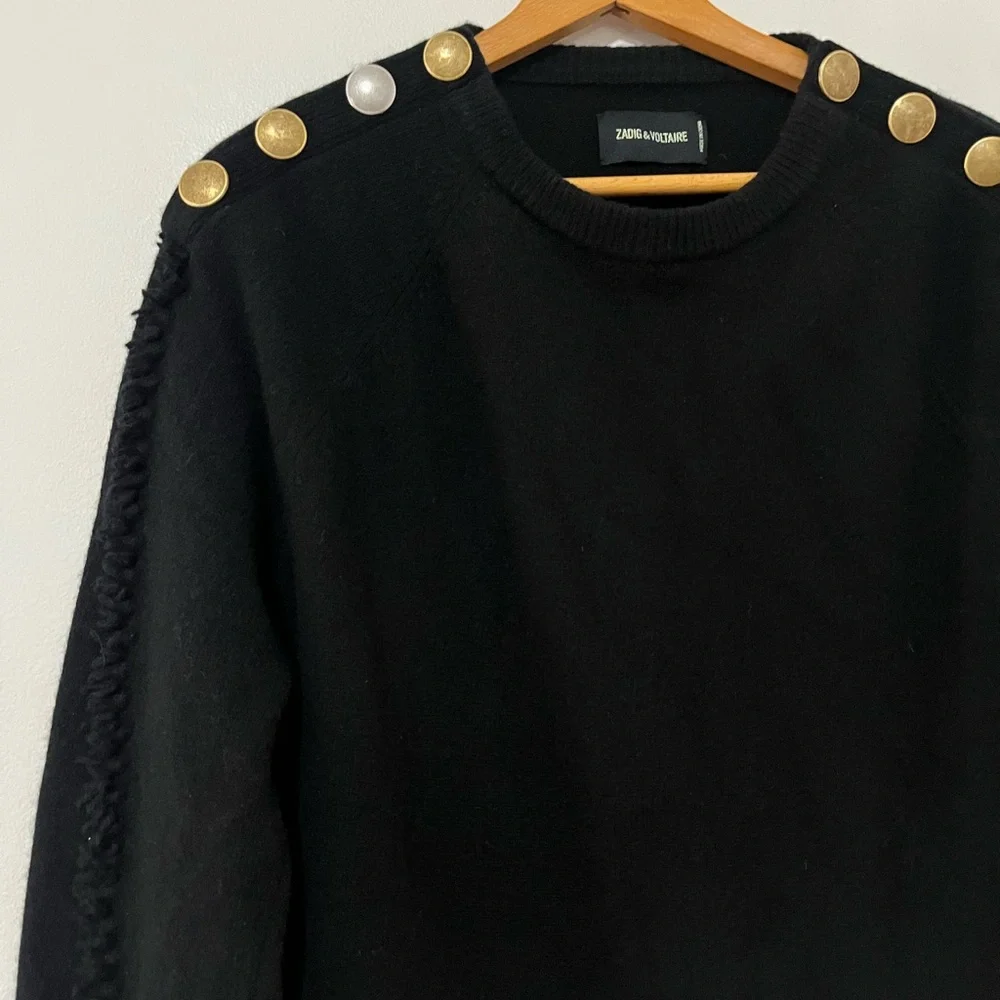 Zadig & Voltaire Justine shoulder button sweater Small - Picture 8 of 9